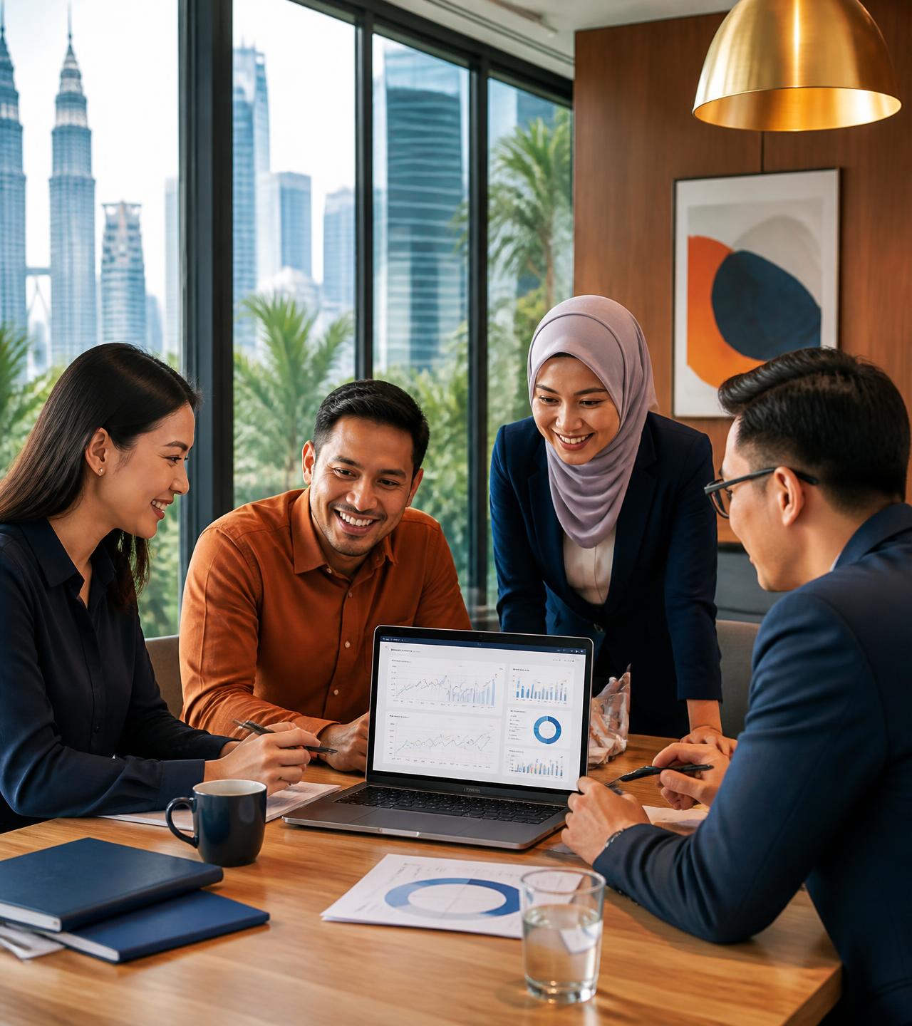 International professionals collaborating in a Kuala Lumpur office